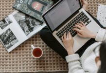 How to Increase Productivity in Study crop young businesswoman using laptop while drinking tea at home