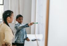 How to Learn New Skills? diverse pupils discussing lesson while pointing at whiteboard
